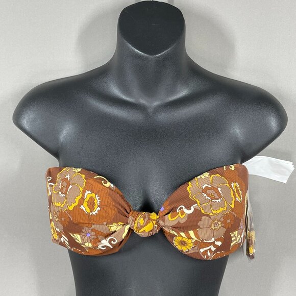 RVCA Other - NEW RVCA Bikini Top Womens Medium brown floral swim beach summer earth